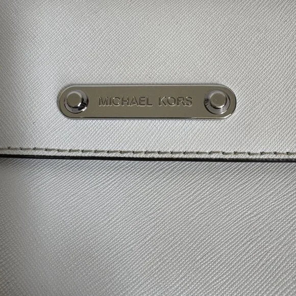 MICHAEL KORS MK GEORGIA MEDIUM MESSENGER CROSSBODY LEATHER BAG OFF WHITE - Picture 14 of 14